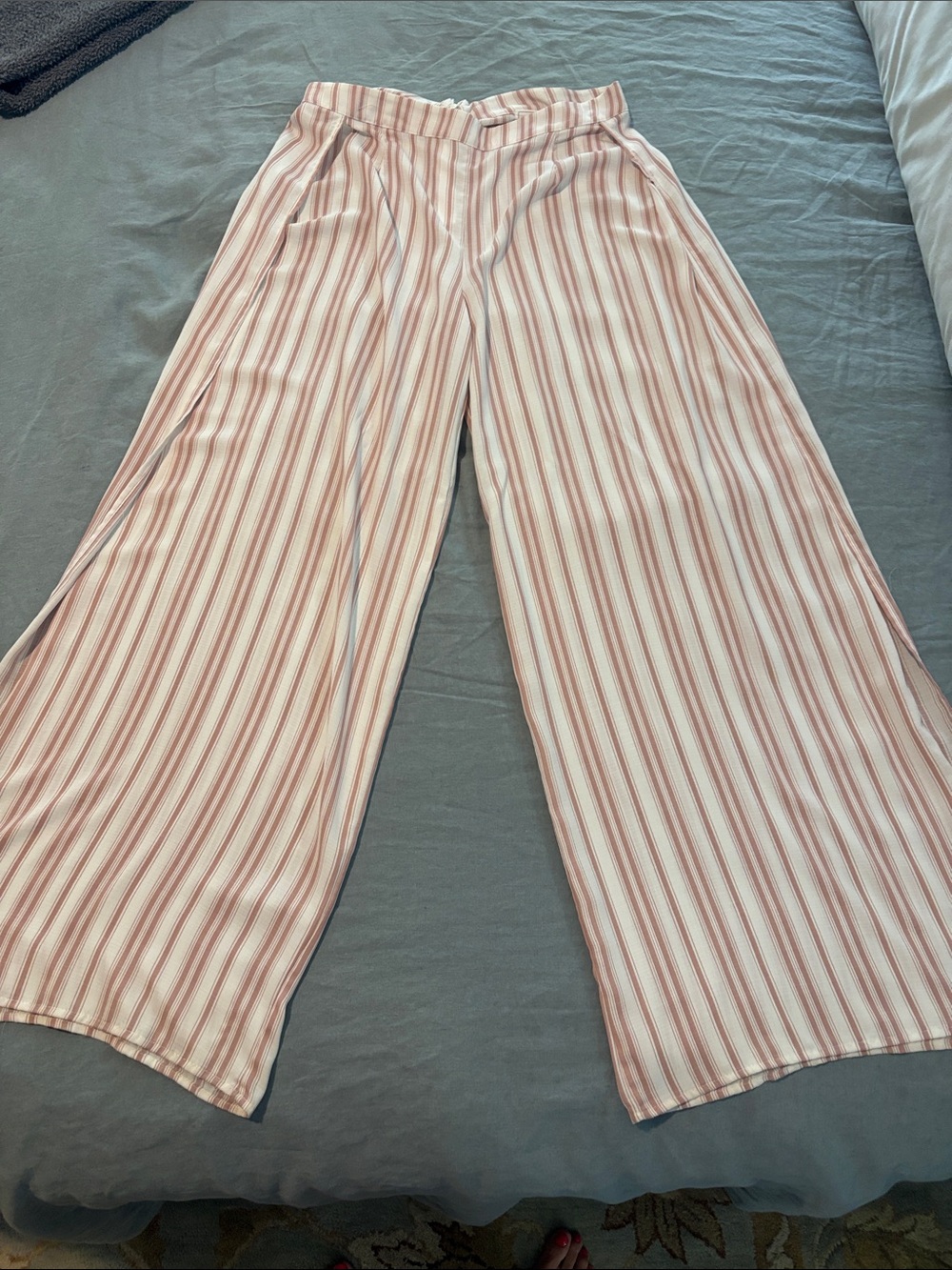 Wide Leg with Side Split - flowing fabric